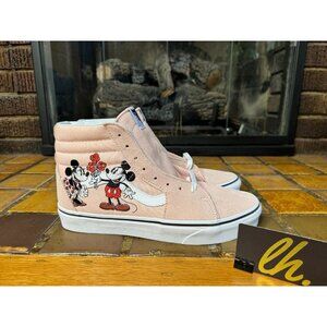 Women’s 9.5 Vans x Disney Sk8 Hi Mickey & Minnie Flowers 2018 Lifestyle Shoes